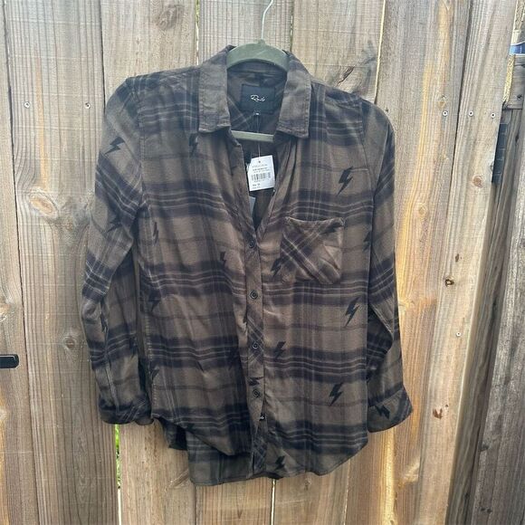 NWT Rails XS Green Plaid Button-Up Shirt Long Sleeve Casual - Picture 1 of 10